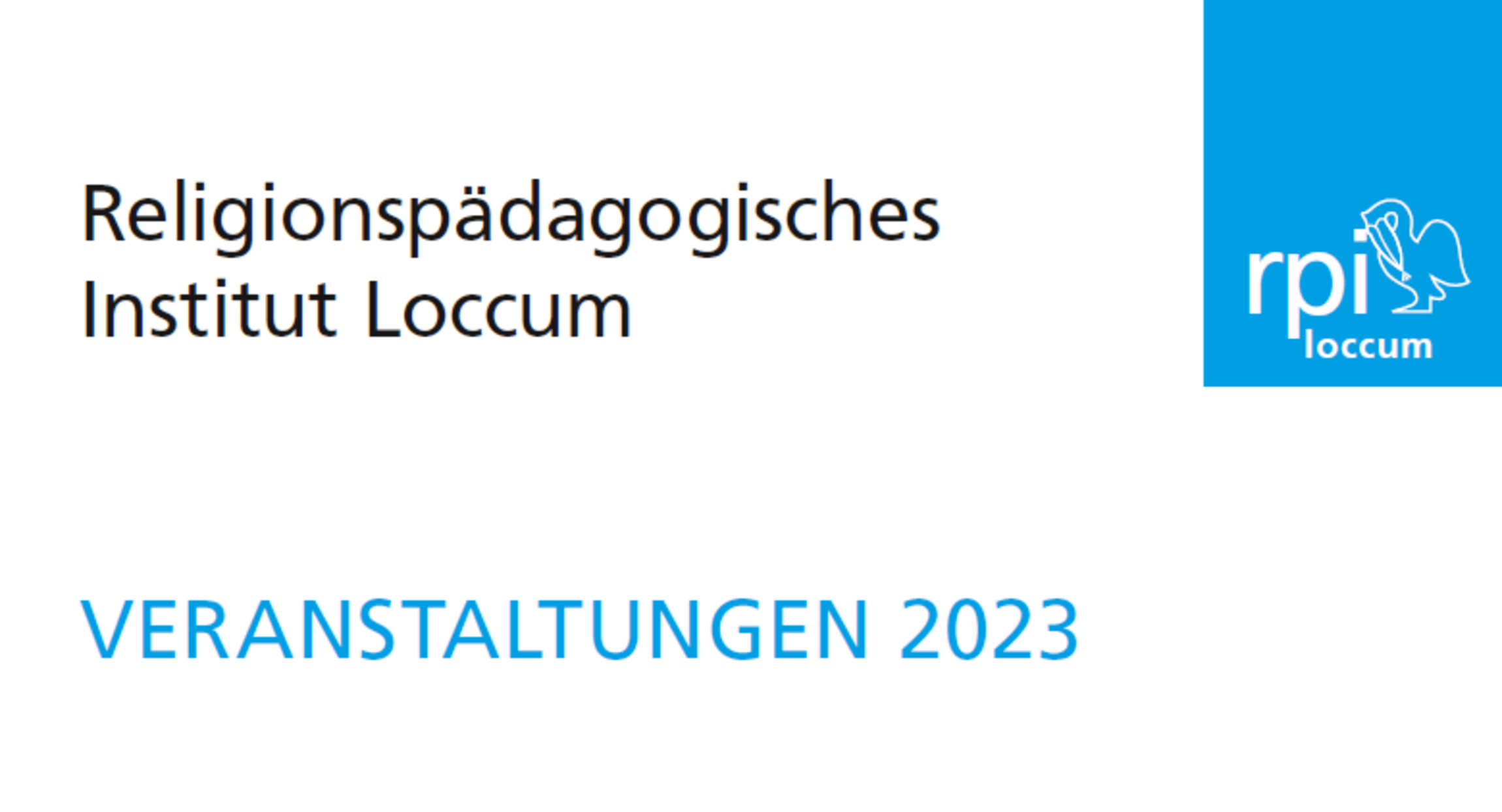 RPI Loccum Religionspädagogik und Theologie für Schule und Gemeinde